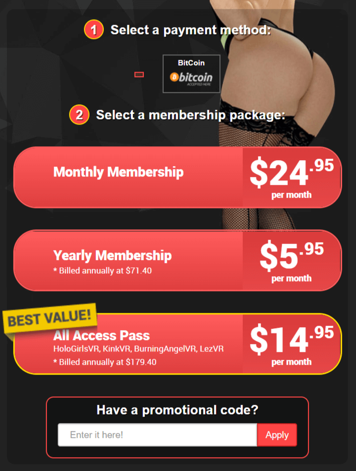Hologirls VR Payment-Methods
